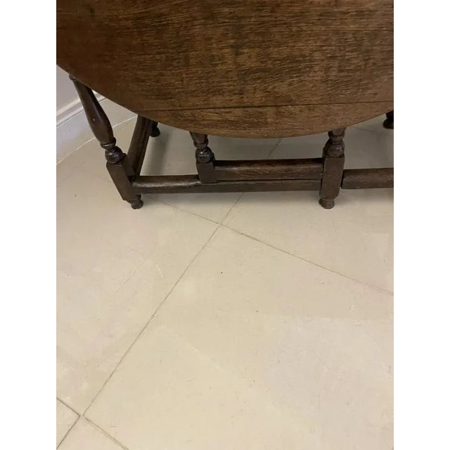 Wood 18th Century Antique Oak Drop Leaf Dining Table, 1780s For Sale - Image 7 of 11