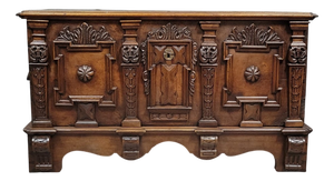 Walnut Chest with Rich Renaissance-Style Carved Decoration