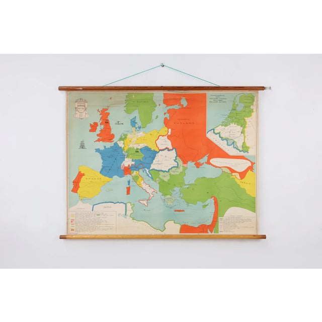 Vintage School Wall Map of Europe 1815-1871, Belgium, 1950s For Sale - Image 11 of 11