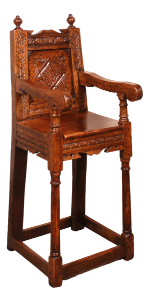 High Period Children's Chair in Oak, 17th Century