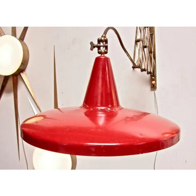 1950s Italian Lacquered Metal Wall Light For Sale - Image 5 of 9