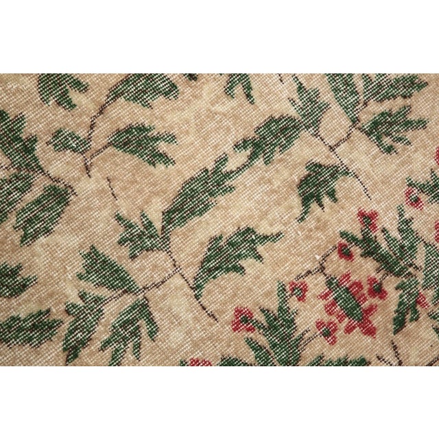 Green and Beige Runner Rug For Sale - Image 6 of 14