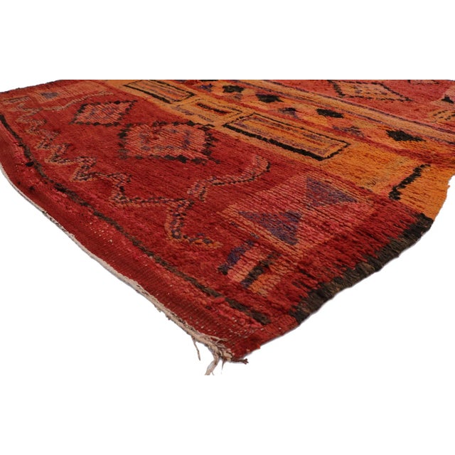 21326 Vintage Boujad Moroccan Rug, 06'10 x 07'09. The Atlas Mosaic: A Vintage Boujad Moroccan Masterpiece of Tribal...