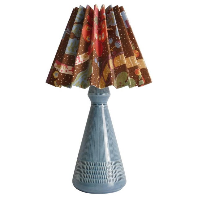 Dusty Blue Ceramic Table Lamp from Rörstrand, 1986 For Sale - Image 12 of 12