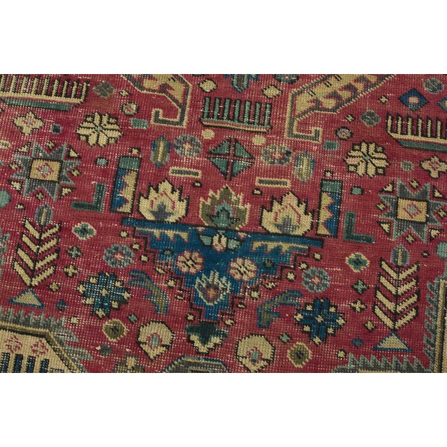1980s Tabriz Rug 9’8” X 11’8” Pink Wool Vintage Distressed Hand-Knotted Carpet For Sale - Image 5 of 16