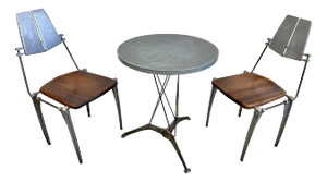 1970s Robert Josten Aluminum Chair and Table - Set of 3