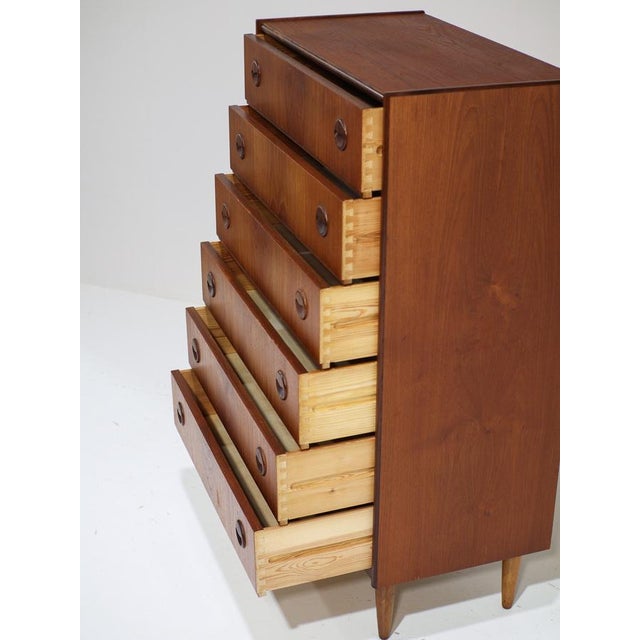 1960s Tall Vintage Danish Teak Chest of Drawers, 1960s For Sale - Image 5 of 11