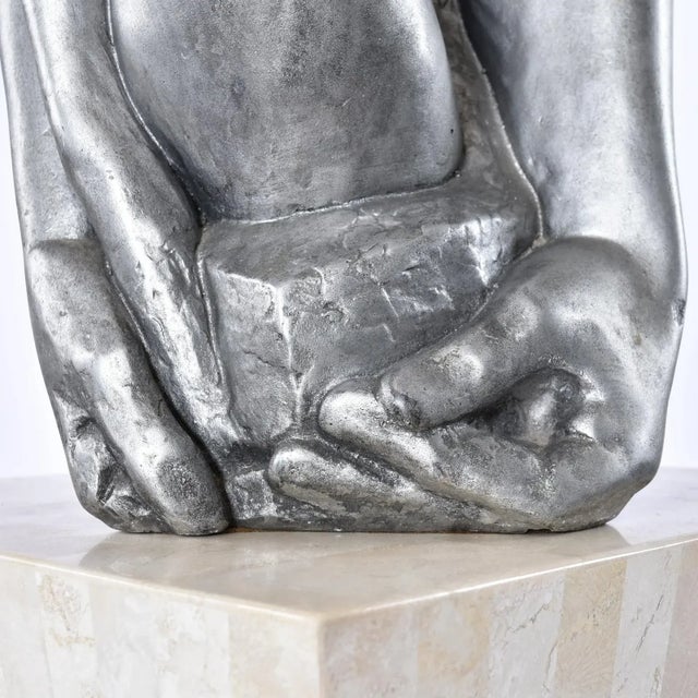 Silver Pygmalion and Galatea Modern Sculpture by Cuban Artist Manuel Carbonell For Sale - Image 8 of 13