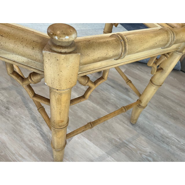 Light Yellow Vintage Allegro Octagonal Coffee Table Attributed to Thomasville For Sale - Image 8 of 12
