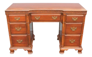 1940's Traditional Style Mahogany Partner Desk