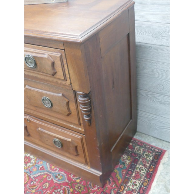 Antique Rustic Eastlake Victorian 3 Drawer Dresser Chest For Sale - Image 10 of 18