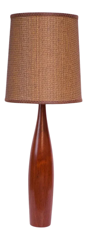 Tall Danish Modern Turned Teak Lamp by ESA