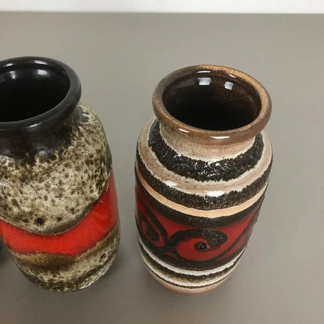 Brown Vintage Fat Lava Pottery 213-20 Vases from Scheurich, Germany, Set of 4 For Sale - Image 8 of 18