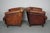 Set of Vintage Dutch Cognac Colored Leather Club Chairs For Sale - Image 12 of 18