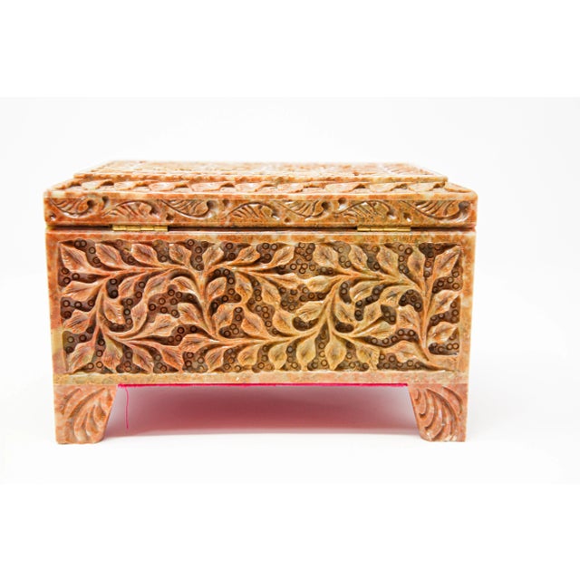 Hand-Carved Stone Jewelry Box Rajasthan, India For Sale - Image 12 of 13