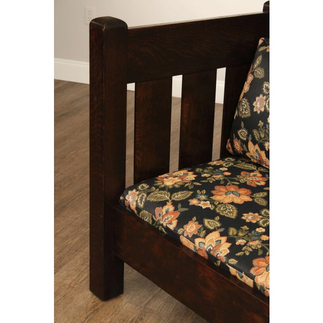 Limbert Antique Arts & Crafts Oak Settle Sofa For Sale In Philadelphia - Image 6 of 12