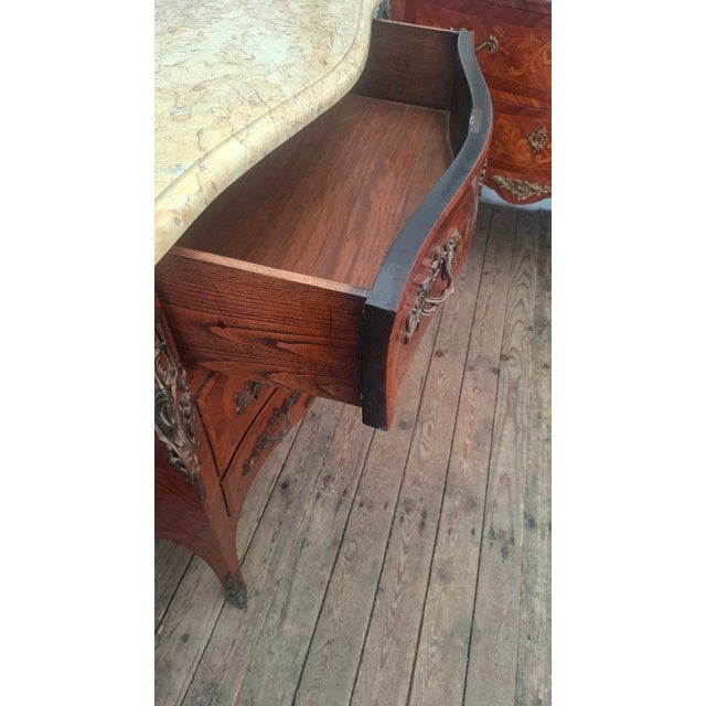 Brown Louis XV Style Marquetry Chest of Drawers, 1959 For Sale - Image 8 of 10