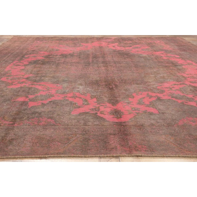 Mid 20th Century Industrial Maximalist Vintage Turkish Rug - 09’02 X 12’03 For Sale - Image 4 of 9