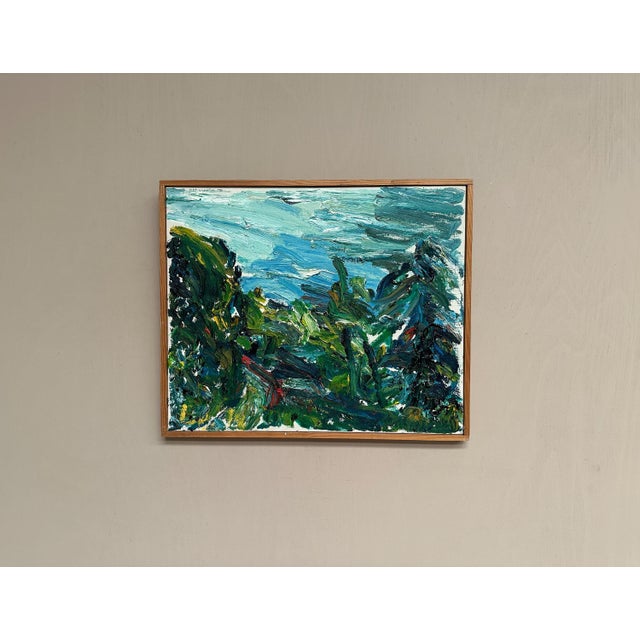 Lush Landscape , 1950s, Oil on Canvas, Framed For Sale - Image 7 of 18