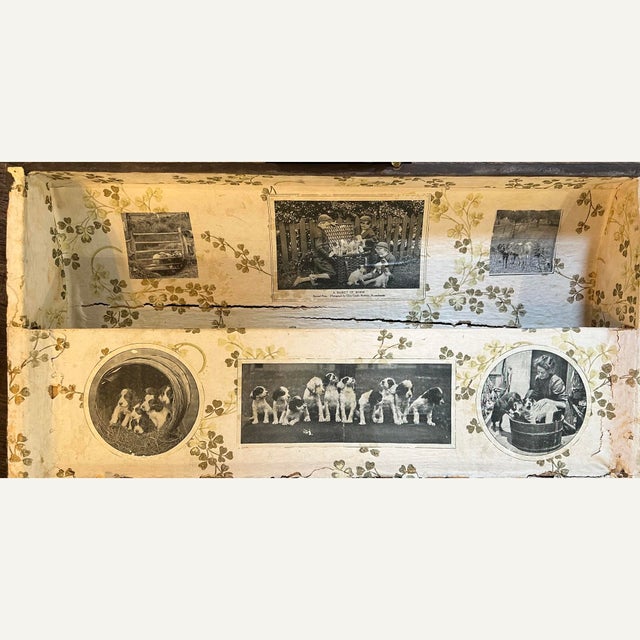 Wood Late 19th Century Child’s Trunk With Interior Decoration For Sale - Image 7 of 9