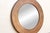 1990s 48" Dm Walnut Finish Round Inlay Mirror For Sale - Image 5 of 8