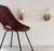Beautiful set of two brass wall lamps made of strong brass base and light amber colored murano glasses with real golden...