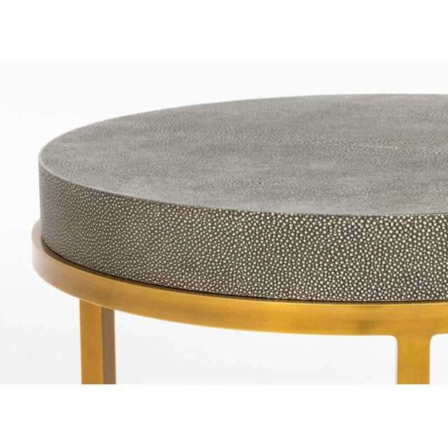 Restoration Hardware Restoration Hardware Faux Shagreen Side Table For Sale - Image 4 of 8