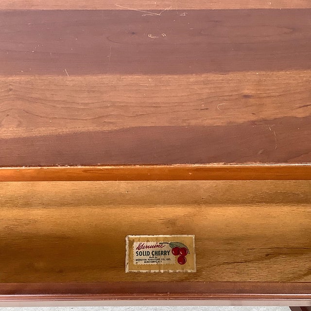 Vintage Solid Cherry End Server by Monitor Furniture Co. For Sale - Image 11 of 12