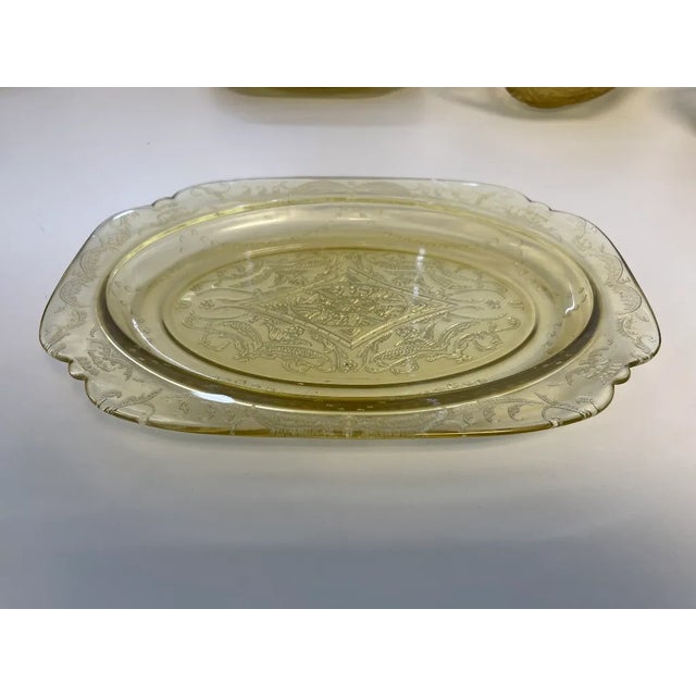 Traditional 1930s Depression Wear Serving Set in Amber Glass- 24 Pieces For Sale - Image 3 of 11