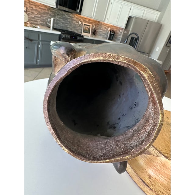 Vintage Gilt Bronze Bust Giltwood Stand Buddhist Deity Kannon Bosatsu For Sale - Image 15 of 17