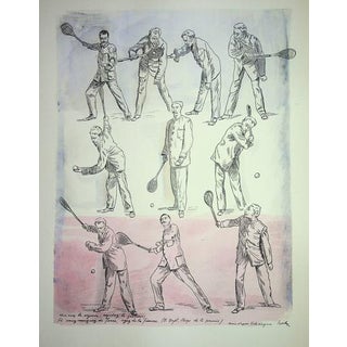 Milivoj Uzelac, Le Badminton, 1932, Original lithograph For Sale