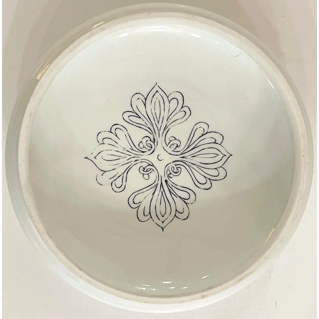 Ceramic T & V Limoges Black & White Egyptomania Scarab Motif Box For Sale - Image 7 of 9