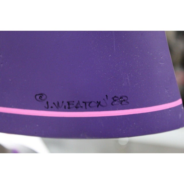 1980s "Woman in Purple" Figurative Surrealist Wood Sculpture by JW Eaton For Sale - Image 10 of 11