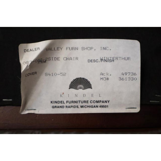 Set of 8 Kindel Winterthur Collection Mahogany and Maple Inlaid Seymour Dining Chairs For Sale - Image 11 of 12