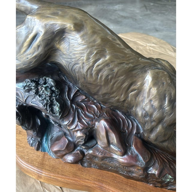 1990s "Cougar Mountain" Bronze Sculpture by Danny D. Edwards For Sale - Image 10 of 14