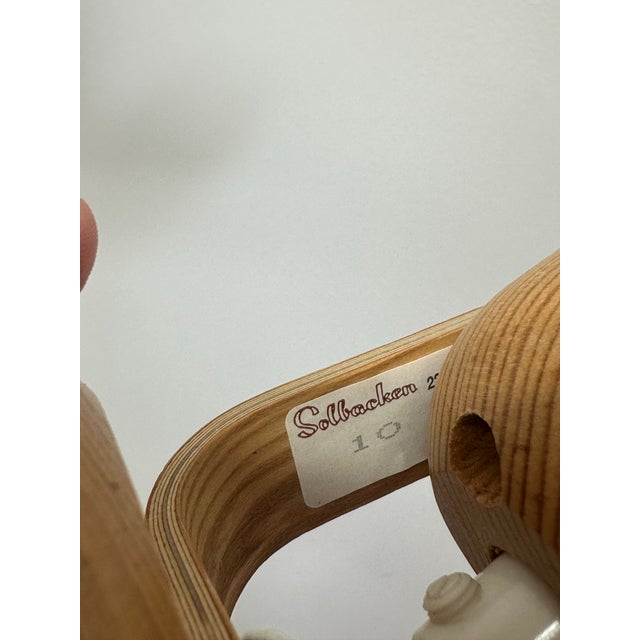 1970s Swedish Pine and Fabric Wall Lights Solbackens Svarveri - A Pair For Sale - Image 11 of 11