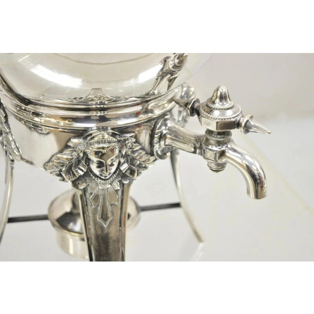 Gorham Antique Art Deco Gorham Figural Silver Plated Ball Form Hot Water Samovar For Sale - Image 4 of 12