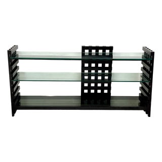 Modular Bookcase in Lacquered Wood and Glass by Gil and Xavier David, France, 1972 For Sale