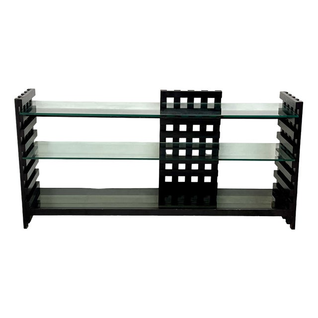Modular Bookcase in Lacquered Wood and Glass by Gil and Xavier David, France, 1972 For Sale