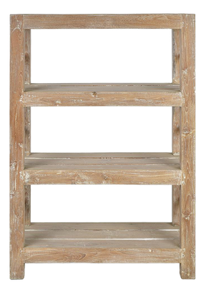Shelf on Legs in Patinated Wood