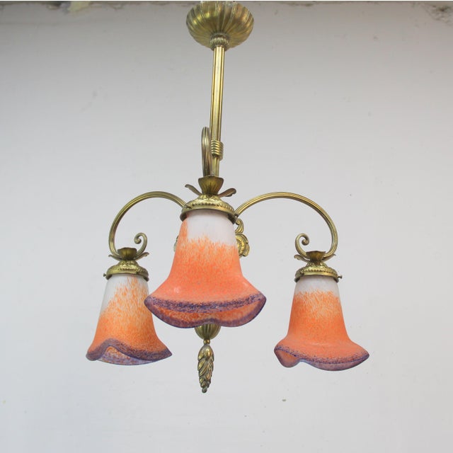 Art Deco Lamp in Glass Paste, 1920s For Sale - Image 6 of 9