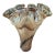 Vintage MCM Murano Style Ruffled Hand Blown Swirl Art Glass Vase For Sale