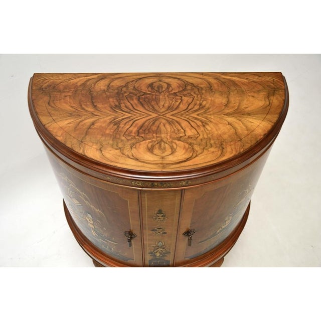 Walnut and Chinoiserie Cabinet, 1920s For Sale - Image 6 of 11