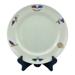 Vintage New York Yacht Club Nautical Burgee Flag Plate For Sale