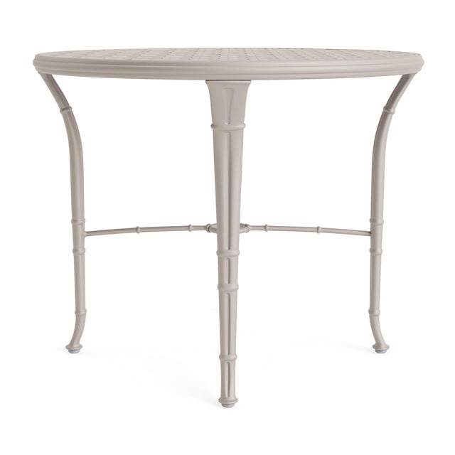 Contemporary Brown Jordan Calcutta 36" Round Cast Bistro Umbrella Table, Dove frame For Sale - Image 3 of 11