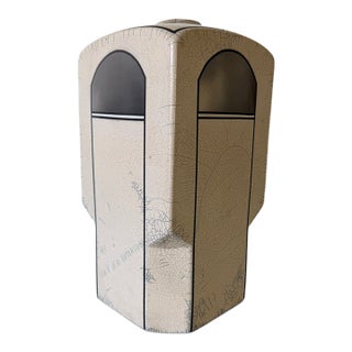 1980s Vintage Postmodern Art Deco Style Handmade Geometric Studio Pottery Vase For Sale