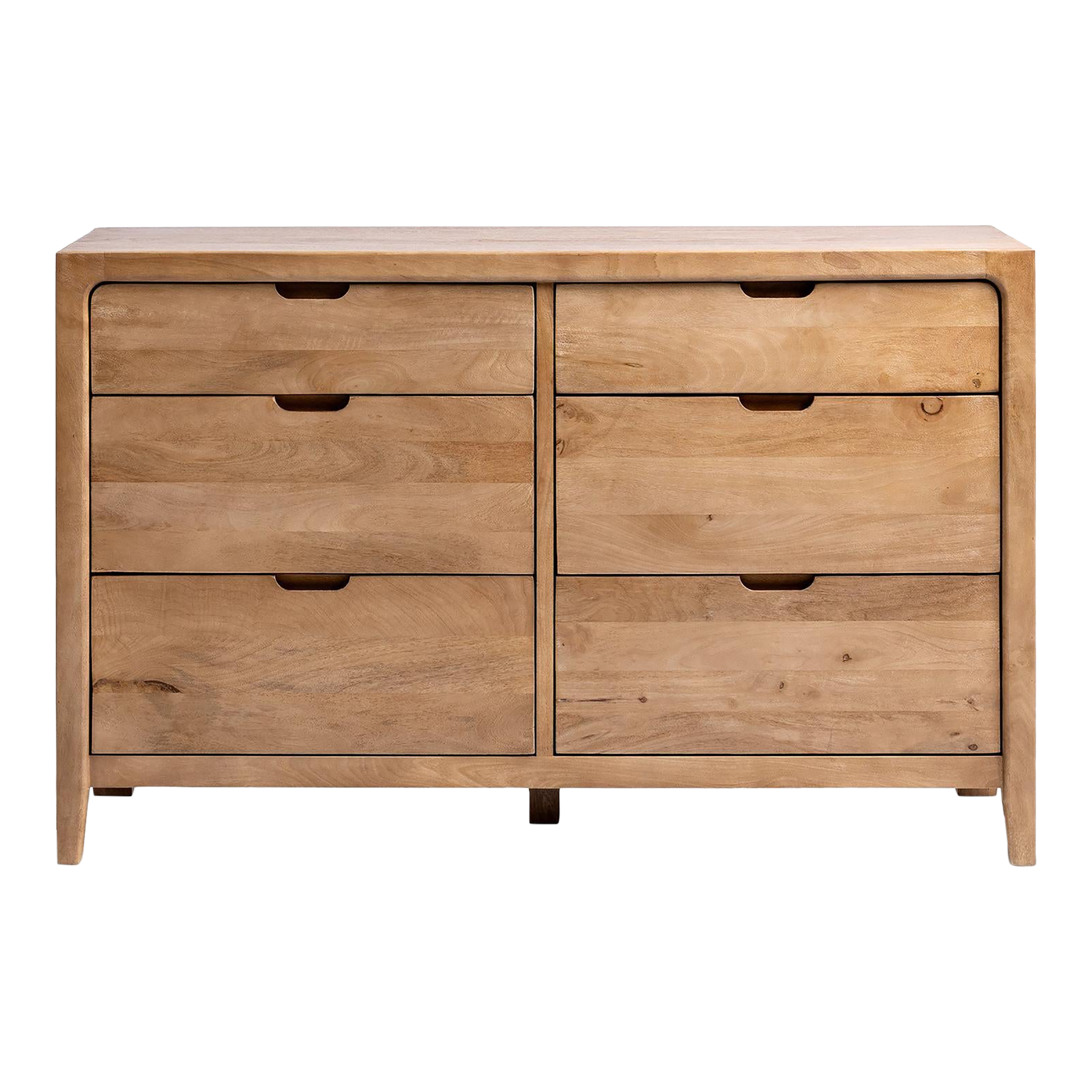 organic modernism dresser Qetora 70 in. W Brown Modern 6-Drawers with Fluted Panels just attach the base and its ready to use Organic Modern Bleached Yukas Wood