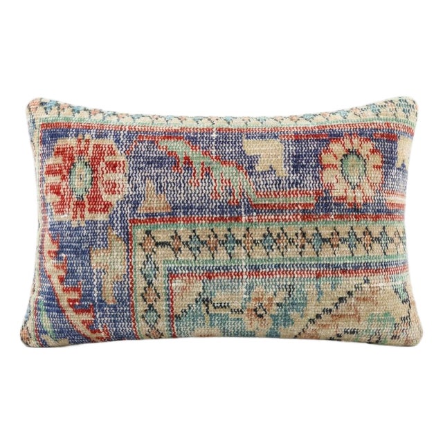 Anatolian Kilim Lumbar Pillow Cover 14'' X 20'' For Sale