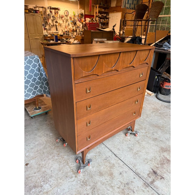 Restored broyhill Brasilia highboy dresser. Was previously painted. Has been sealed toned and lacquered in a semi gloss...
