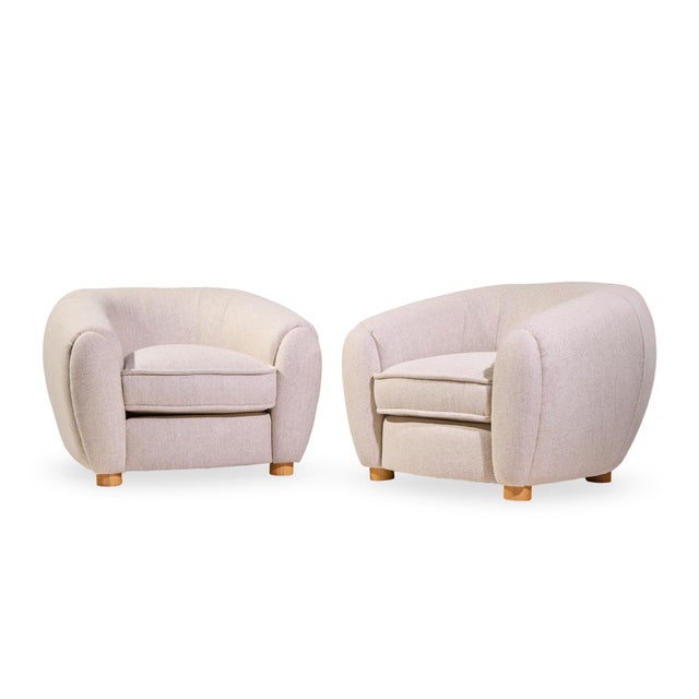 Mid-Century Modern Jean Royère Style Mid Century Polar Bear Lounge Chairs - Pair For Sale - Image 3 of 12